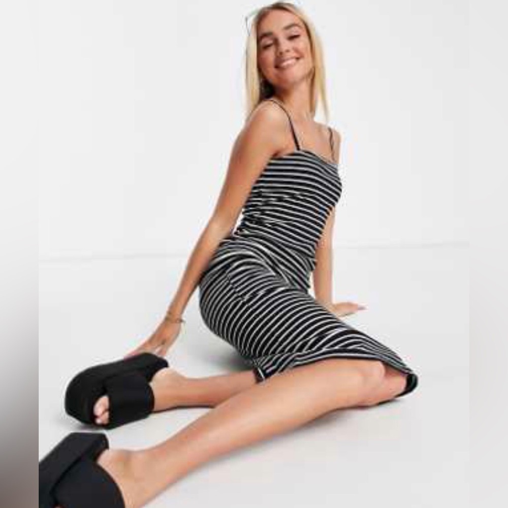 Striped Black and White Women's Dress
